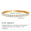 Pulseira de aço titânio com zircônia de fileira única totalmente cravejada, estilo ins, cor fresca, exportável, pulseira de aço inoxidável para mulheres