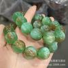 Pulsera de Coral Negro con Hilo Dorado y Sauce Marino con Cuentas Fantasma Moradas y Verdes, Pulsera de Buda de 108 Cuentas, Pulsera de Polvo de Sauce Marino Sauce de Sangre, Artículo de Venta en Vivo
