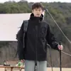 Chaqueta ligera unisex de una sola capa, abrigo con capucha para exteriores para montañismo, senderismo y camping, resistente al agua y duradero