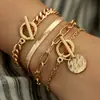 Conjunto de Pulseras de Cadena Hueso de Serpiente de Joyería Popular Transfronteriza Creativo Personalizado Retro Metal Hebilla Ot Cadena Pulsera para Mujeres