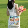 Bolsa de Lona com Ilustração de Cidade, Bolsa Tote de Lona Chinesa Excepcional, Bolsa de Compras Ecológica Personalizada de Grande Capacidade, Bolsa de Pano para Check-In de Atrações Turísticas
