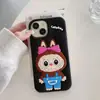Funda de Silicona con Lazo de Tela Dibujos Animados Estéreo para Teléfono Móvil Adecuada para Iphone16Promax/15/17 Anticaídas