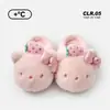 Pantuflas de Algodón Genuinas Sanrio Kitty para Mujer, Pantuflas Cálidas de Piel KT para Invierno, Pantuflas de Felpa Antideslizantes para el Hogar