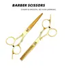 Tijeras de peluquería, tijeras entresacadoras, tijeras de pelo doradas desmontables profesionales para uso doméstico de adultos, venta al por mayor de fabricantes transfronterizos
