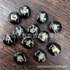 Fritillaria de Água Doce Vidro Contas Espalhadas Doze Constelações 12mm Estampagem Bronzeada Furo Passante Galvanoplastia Diy Acessórios para Roupas