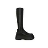 Plano de pernas longas~ Delícia para baixinhas botas elásticas de cano médio com sola grossa para mulheres, botas longas emagrecedoras