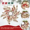 Fruta Vermelha Artificial Transfronteiriça Eucalipto Folha Dourada Decoração Guirlanda de Natal Arranjo de Mesa Ornamento Suporte de Vela Guirlanda