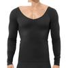 Ropa interior básica de otoño para hombre, forrada con vellón, de una pieza, cálida, ajustada, de manga larga y cuello redondo.