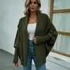 Chegada Nova Outono/Inverno 2026 Tricô Feminino Transfronteiriço Cor Sólida Manga Morcego Estilo Europeu e Americano Suéter Cardigan Casaco Feminino