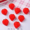 Parche de fresa de resina de simulación, accesorios de joyería DIY, horquilla, accesorios para la cabeza DIY