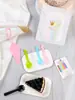 Plato de Papel Desechable para Pastel, Cuchillo y Tenedor, Combinación de Plato y Bolsa de Papel, Plato Rectangular y Juego de Tenedor, Vajilla, Cumpleaños, Juego Tres en Uno