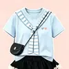 Conjunto de Verano para Niñas Medianas y Grandes Estilo Academia Nuevo Top de Manga Corta Dopamina Falda Corta de Encaje Estilo Coreano Conjunto de Moda