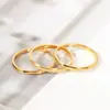 Anillo de Dedo Índice Sansheng III de Oro Arena Vietnamita Moda Femenina Elegante Anillo de Pareja Anillo Liso Chapado en Cobre Dorado Joyería