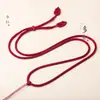 Cuerda para Colgante Bicolor de 3 mm Tejida a Mano, Cuerda Lisa Simple, Hoja Pequeña, Cordón Dorado Versátil para Colgante de Jade para Hombre y Mujer