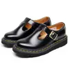 Sapatos Mary Jane Cruzados com Tira, Couro Genuíno, Sapatos Baixos de Couro para Mulheres, Sapatos Estilo Martin, Modernos, Versáteis, Casuais para Estudantes
