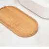 Jikai comércio exterior exportação vaso de flor suculenta bandeja à prova de vazamento suporte para bambu d'água redondo quadrado suporte de fundo de bambu base de bambu