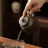 Tetera de Hierro Dorado Esmaltado Cerámica Hogar Oficina Retro Gres Filtro para Té Beber Té Creativo Tetera Individual Set de Té Kung Fu