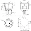 Interruptor de Encendido Basculante Redondo Kcd1 Rocker Ojo de Gato Luz Amarilla Dc12V/20A Accesorios de Modificación de Luz Antiniebla Impresos