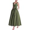 Vestido Nuevo de Satén de Verano Aliexpress Vestido de Baile Largo 2026 Cuello en V Sin Mangas Vestido Largo Vestido Elegante