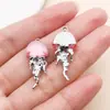 Colgante de aleación de zinc de medusa brillante tipo hada de ensueño de 8 colores 27x12mm Accesorios para joyería DIY hechos a mano