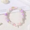 Pulsera de Cuentas de Vidrio Degradado Estilo Chino para Mujer, Pulsera Fresca y Dulce con Colgante de Mariposa, Joyería de Puesto de Mercado Nocturno, Regalo para Mejor Amiga