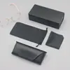 Set de Funda para Gafas con Tapa abatible, Caja Simple Retro de Cuero Hecha a mano, Caja de Almacenamiento de Piel de Vaca Vieja para Gafas de Prescripción y Gafas de Sol, Personalizable con Lg