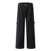 Calça Casual Yongfang Estilo Retrô Americano para Homens e Mulheres, Cor Sólida, Duas Pregas, Caimento Solto, Calça Versátil de Perna Larga Que Faz Você Parecer Mais Alto e Magro
