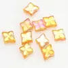 Colgante de cristal de flor de diamante con agujero recto de 10 mm para joyería hecha a mano DIY, accesorios decorativos, cuentas cuadradas con agujero, accesorios