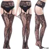 Meias Liga Europeias e Americanas Sexy Ultra-Elásticas Meia-Calça Liga Sexy Feminina Malha Fina Anti-Derrapante 2