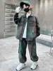 Conjunto de Dos Piezas de Mezclilla Degradada y Desgastada para Niños, Estilo Ropa de Trabajo para Niños Mayores, Moderno para Otoño