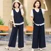 Conjunto de Ropa de Verano de Moda para Mamá de Este Año 2026 Nuevo Elegante Top de Manga Corta Talla Grande para Mujeres de Mediana Edad y Mayores