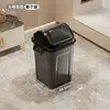 Bote de basura con tapa abatible, de alta gama, estilo lujo ligero, tamaño y capacidad grandes, adecuado para la sala de estar, hecho de plástico engrosado para almacenamiento