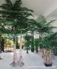 Hoja de coco artificial, árbol frutal, palmera pequeña, planta tropical, hojas de playa falsas, decoración interior y exterior artificial al por mayor
