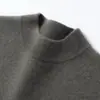 Suéter de cachemira para hombre con cuello semialto de doble capa, lujo ligero y cálido, nuevo tejido de punto para hombre otoño e invierno 2026, suéter de punto holgado para negocios