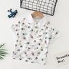 Nueva camiseta infantil transfronteriza versátil para niños medianos y grandes, verano, moda coreana, polo de manga corta, camiseta infantil
