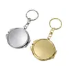 Espejo de Metal con Tapa abatible, Acero Inoxidable, Doble Cara Cóncava, Llavero, Espejo de Maquillaje con Patrones Imprimibles por Transferencia de Calor
