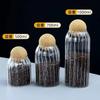 Garrafa de vidro de alto teor de borosilicato Rolha sem chumbo Latas de chá de flores seladas Garrafa de tempero de cozinha doméstica Garrafa de armazenamento de grãos