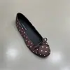 Sapatilhas de Poá com Laço Estilo Francês para Mulheres 2026 Novos Mocassins Slip-On Rasos com Bico Redondo Estilo Francês