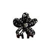 Horquilla de flor de pedrería negra tamaño pequeño temperamento frente horquilla de princesa flequillo clip lateral clip superior alto sentido clip de agarre