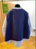 Camisa de Cuadros para Mujer Nueva Holgada Moda para Superponer Este Año Popular Chaleco Patchwork Falso Dos Piezas Top Otoño