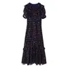 Vestido de primavera para mujer estilo europeo y americano 2026 con cuello de volante abotonado y abertura de gasa 7240