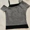 Ins Transfronteiriço Tendência Europeia e Americana Transfronteiriça Verão Nova Moda Estampa Gótica Terno de Camiseta de Manga Curta Feminina Atacado