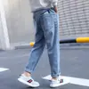 92096 Primavera 2025 Yang Temprano Jeans para Niños Estilo Coreano de Moda Pantalones Largos para Niños Medianos y Grandes Primavera y Otoño