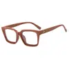 Gafas cuadradas de montura plana transfronterizas para mujer, modernas y versátiles, anti luz azul, adelgazantes, retro trendy, ligeras y cómodas