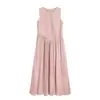 MELLIIY 2026 Verano Nuevo Vestido sin Mangas Tie-dye Hecho a Mano Mezcla de Lyocell Rosa Temperamento para Mujer
