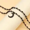 Amazon Cross Border Novo Pingente de Lua Gótico Colar em Camadas com Contas Moda Personalidade Joias Femininas Presente de Feriado
