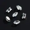 Olho de Cavalo Base Prata Quatro Garras Cristal Inlaid Zircônia Colorida Garra Diamante Pulseira Colar DIY Acessórios de Joia Costurados à Mão