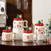Taza de Cerámica Linda de Dibujos Animados de Papá Noel para el Hogar, Taza de Agua de Aspecto Elegante, Regalo Creativo Navideño, Taza Souvenir