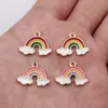 19x 14mm 0.94g liga multicolorida óleo arco-íris pulseira pingente brincos colar acessórios de joias DIY