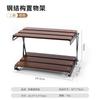 Mesa plegable portátil de madera maciza para acampar al aire libre, de tres capas, multifuncional, de múltiples capas